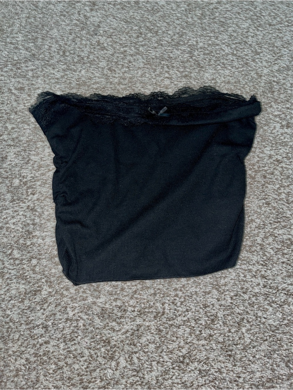 Urban Planet Black Lace-Trim Tube Top